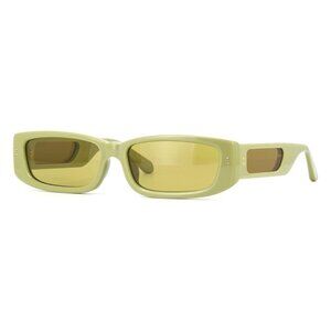 New LINDA FARROW Talita Green Rectangle LFL1419 Sun C6 Sunglasses Women